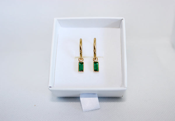 Emerald hoops